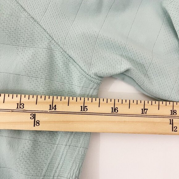 Athleta Girl Shimmer Power Up Long Sleeve Top Mint Metallic Youth Medium - Picture 4 of 5